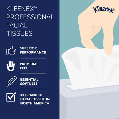 Kleenex Professional Facial Tissue, Bulk (21400), 2-ply, White, Flat Boxed Format for Business (100 tissues/Box, 36 Boxes, 3,600 Sheets/case)
