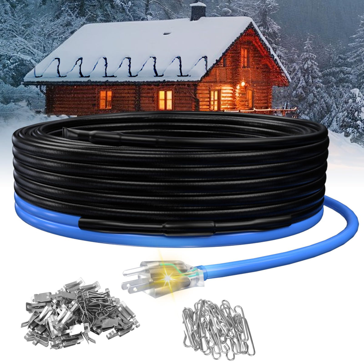 TOPDURE 60FT Roof & Gutter De-Icing Cable, 5W/ft Heat Tape 🍁 All In One Marketplace Canada