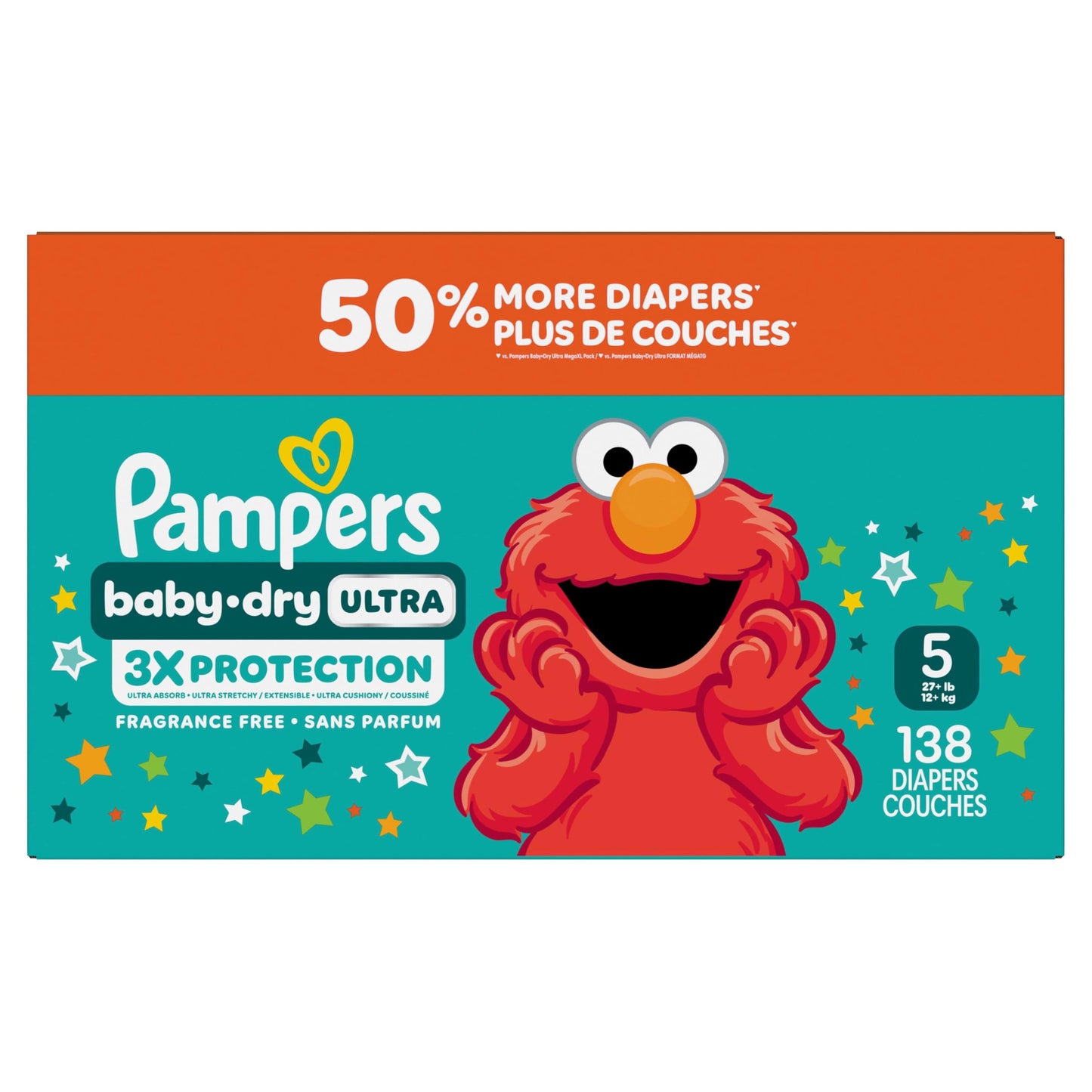 Pampers Baby Dry Ultra Diapers, Size 5 (20-37 lbs), 138 Count, Absorbent Disposable Diapers