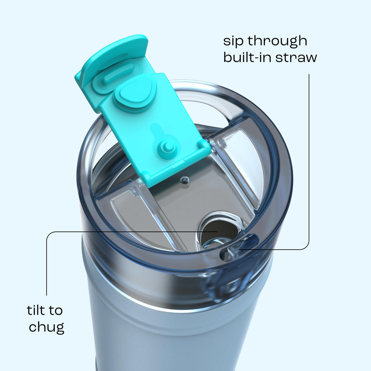bubba DualSip Insulated Stainless Steel Water Bottle, 24 oz (710 ml), Daydreamin'