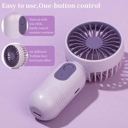 Ackdine Mini Portable Fan - Handheld Fan, 3 Pack USB Rechargeable Personal Fan, Battery Operated Lightweight Small Makeup/Pocket Fan with 3 Speeds For Stylish Girl Boys Women Men Office Outdoor Travel - Available at All In One Marketplace Canada