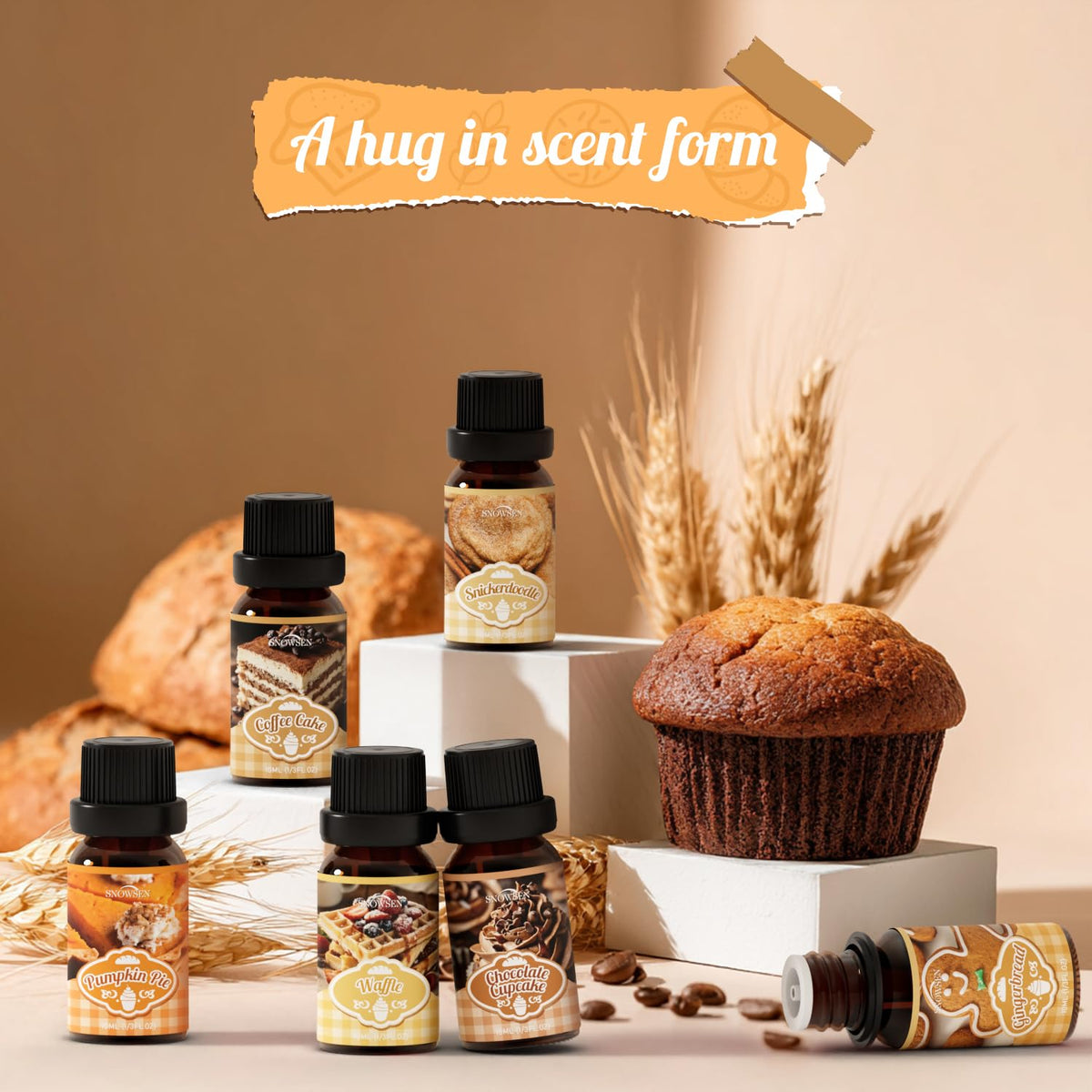 Bakery fragrance oils for Diffuser, Dessert Essential Oils for Aromatherapy, Candle Making, Waffle, Pumpkin Pie, Snickerdoodle, Gingerbread and More, Gift Set for Freshie Scents 🍁 All In One Marketplace Canada
