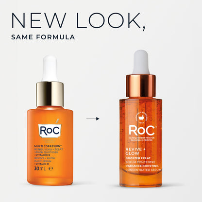 RoC Multi Correxion® Revive + Glow 10% Active Vitamin C Serum for Face, Daily Anti-Aging Wrinkle and Skin Tone Skin Care Treatment, Brightening Serum for Dark Spots, 30ML, Clear RoC