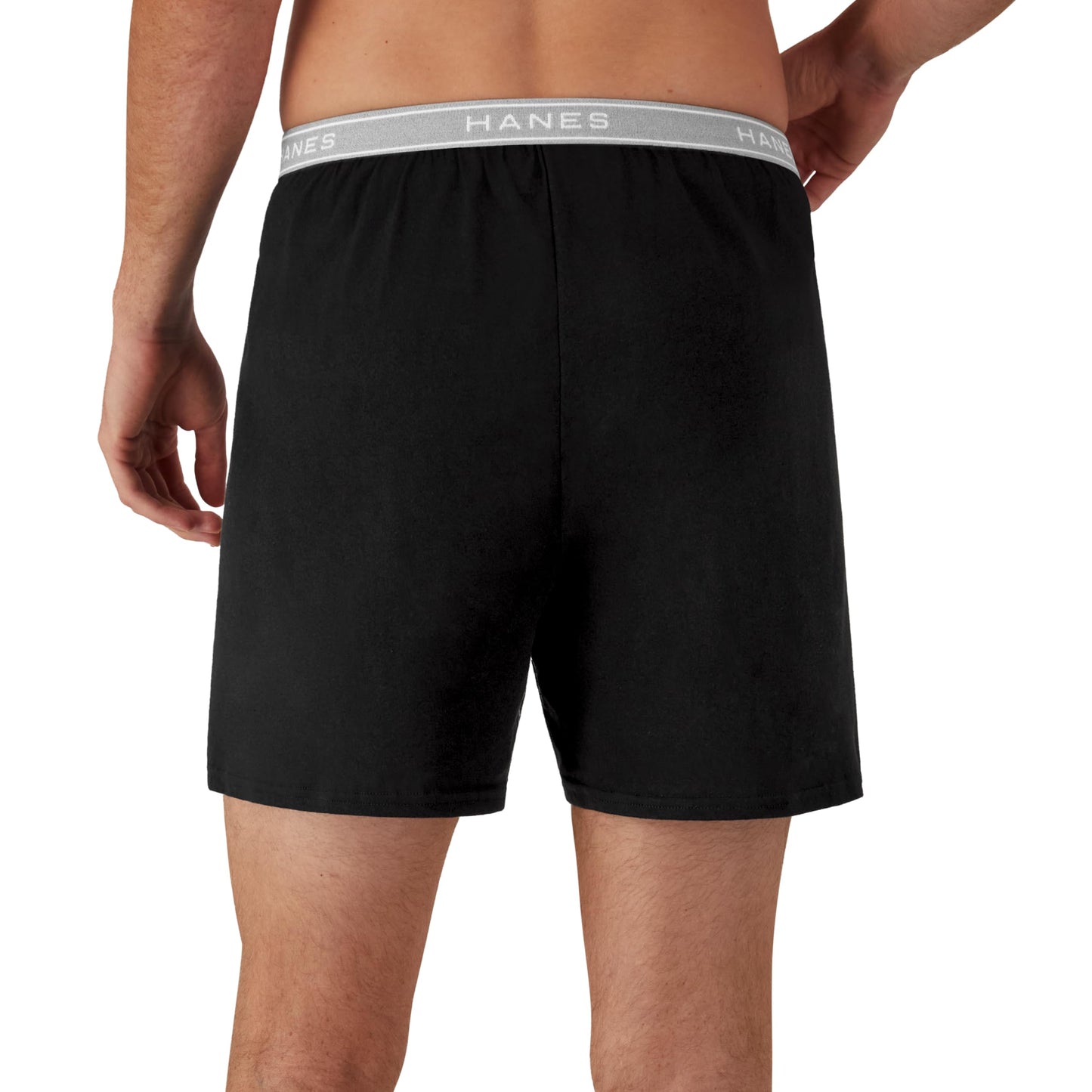 Hanes Men's 5-Pack Exposed Waistband Knit Boxers, Assorted, Large/36-38 Hanes