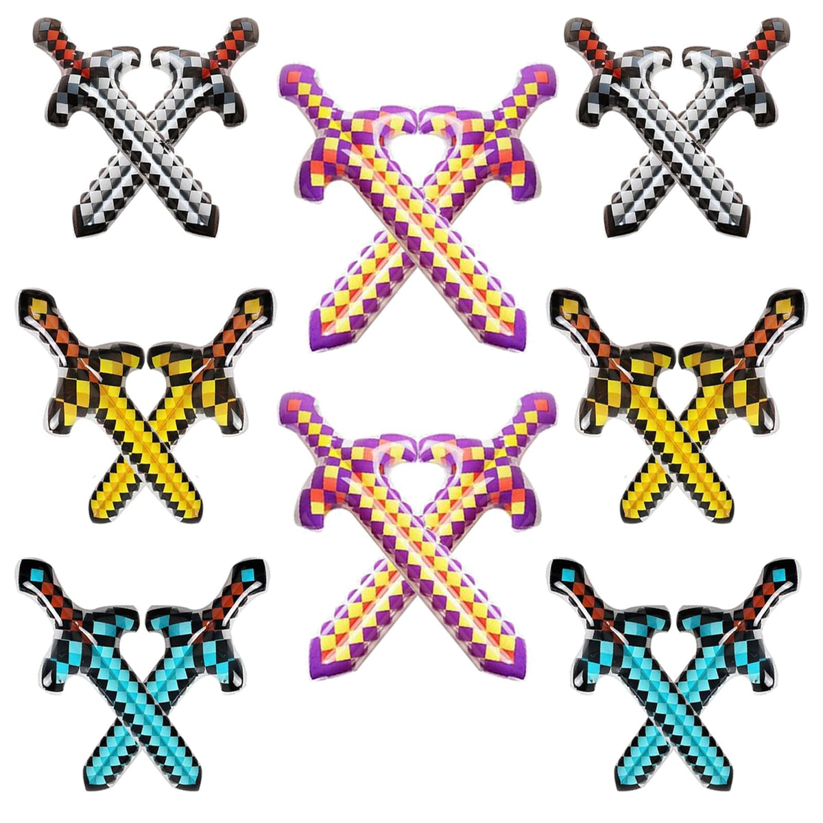 16pcs Inflatable Pixel Swords – 25.6inch Vibrant Role-Play Accessories for Themed Parties, Cosplay Events, Pool & Beach Activities – Soft, Safe Battle Toys for Group Games & Festive Decorations 🍁 All In One Marketplace Canada