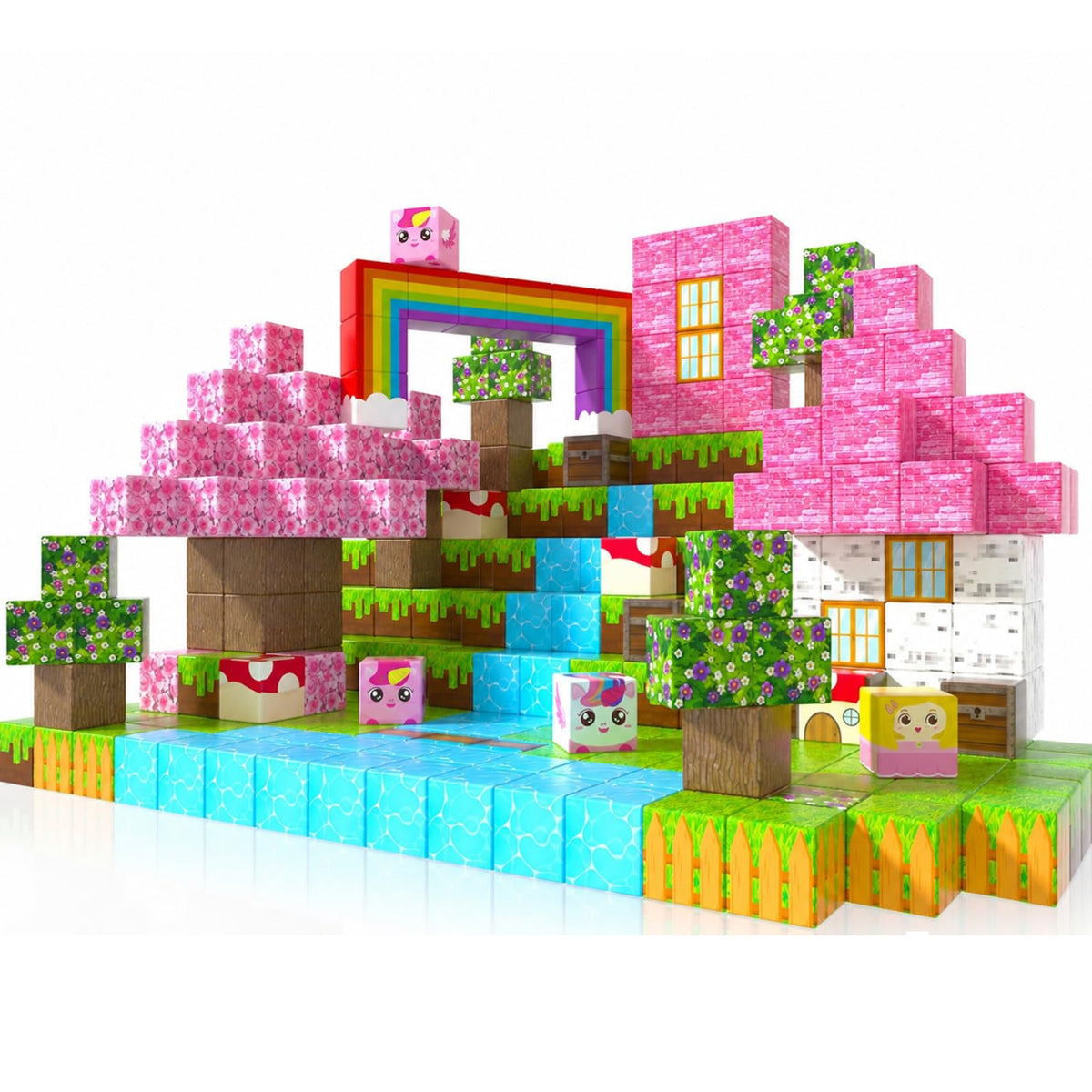 Annexfun Magnetic Blocks - 100PCS Magnetic Building Blocks Unicorn Magnets Cubes - Magnetic Toys for 3 Year Old Girl, Christmas Birthday Gifts for 3 4 5 6 7 8 9 10 Year Old Kids 🍁 All In One Marketplace Canada