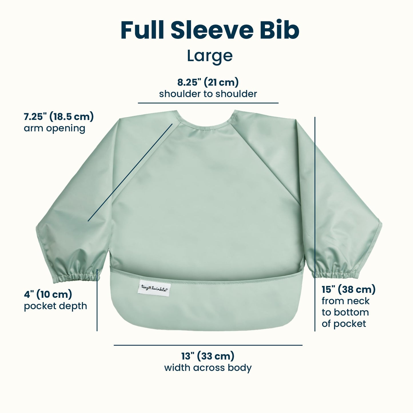 Tiny Twinkle Mess Proof Baby Bib, 2 Pack Long Sleeve Bib Outfit, Waterproof Bibs for Toddlers, Machine Washable, Tug Proof Sage + Charcoal 6-24M 🍁 All In One Marketplace Canada