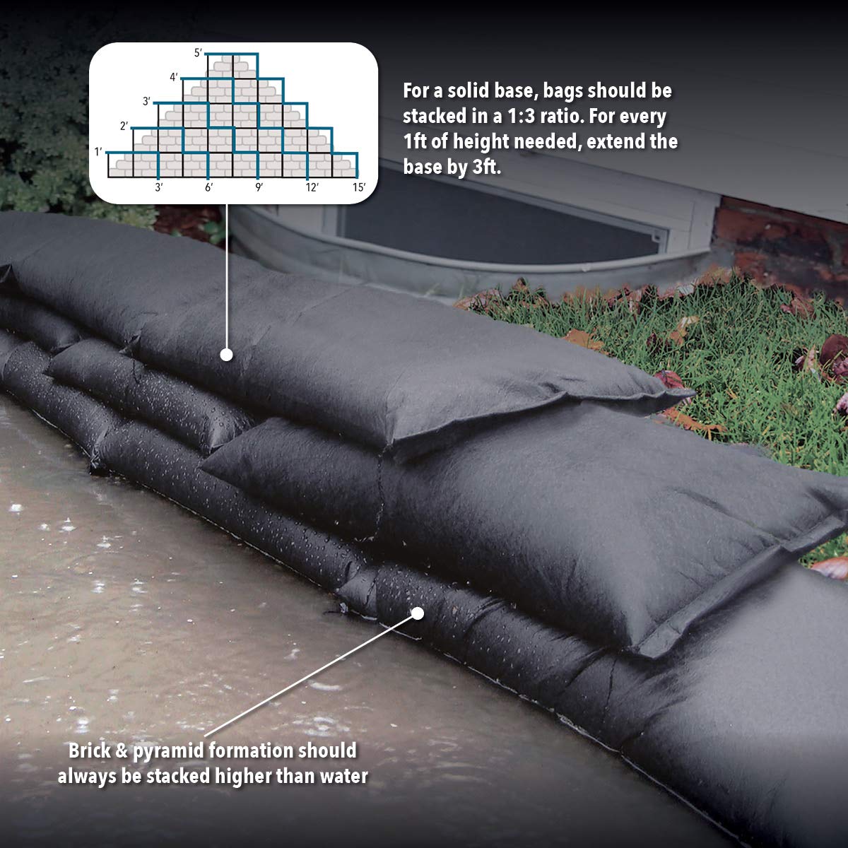 Quick Dam QD1224-6 Water Activated Flood Bags Quick Dam