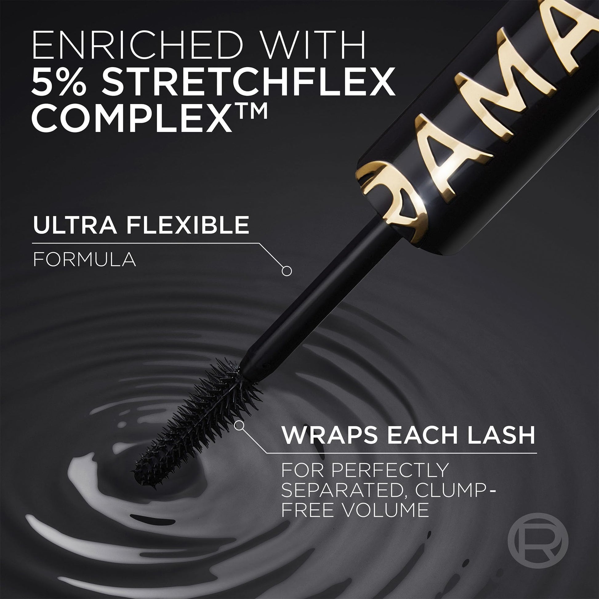 L'Oréal Paris Voluminous Panorama Mascara, Volumizing and Lengthening Mascara, Longwear, Smudge-Resistant and Washable, All Night Black, 0.33 Fl Oz (Pack of 1)