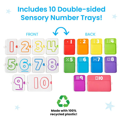 hand2mind Sensory Number Trays, Learning Numbers for Kids, Fine Motor Activities, Counting Toys for Sensory Seeking Kids, Texture Toys, Pre-Writing Skills for Toddlers, Montessori Math Materials