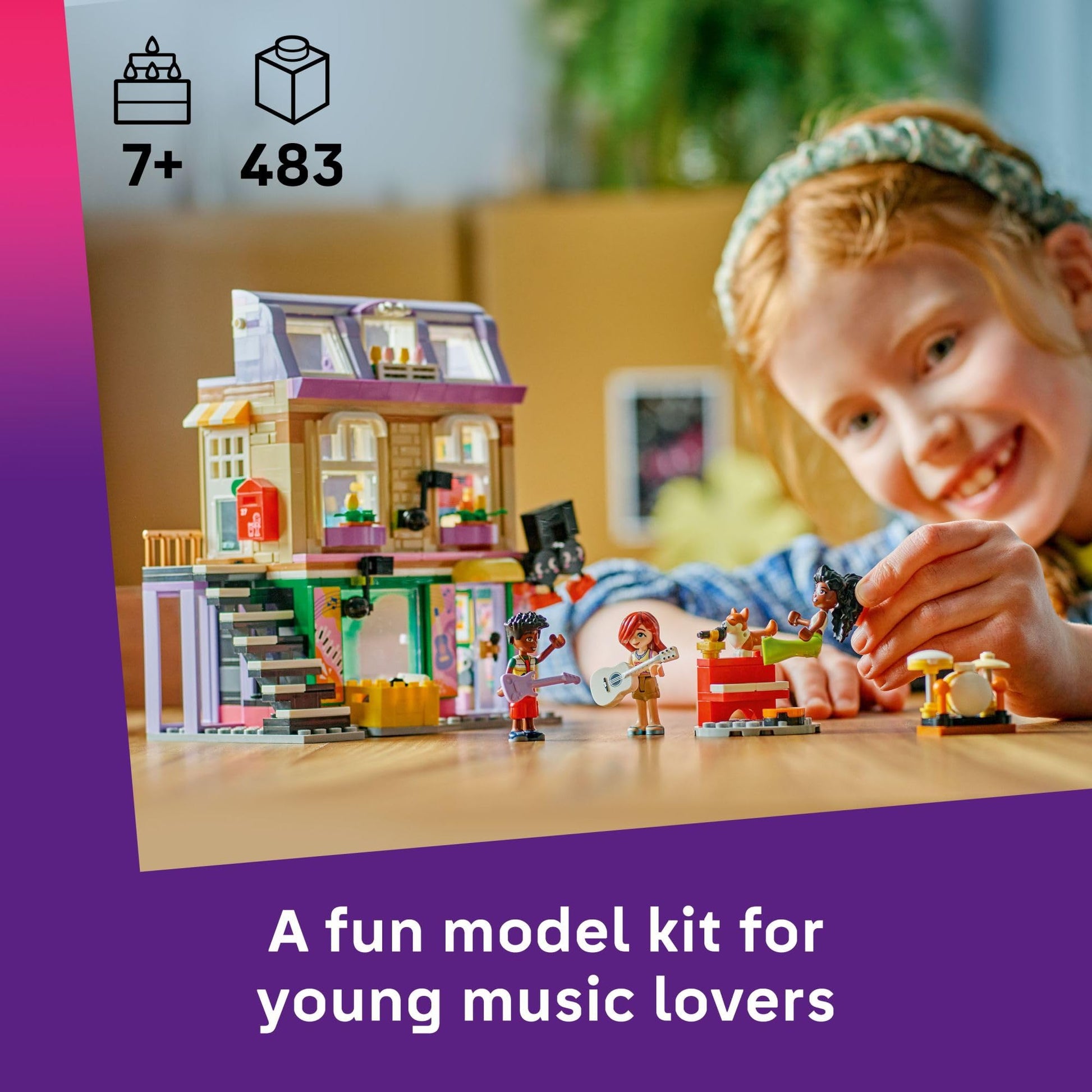LEGO Friends Music Store & Apartment Building Set - Interactive Storytelling Playset for Girls & Boys, Ages 7+ - Includes Marimba The Corgi Toy - Gift Idea for Birthdays and Music Lovers - 42653 LEGO
