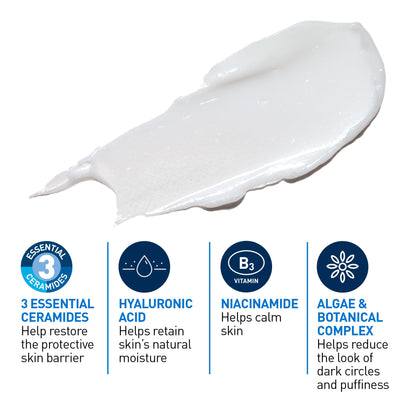 CeraVe EYE CREAM with Hyaluronic Acid for Under Eye Dark circles & Puffiness, Ophthalmologist Tested for Sensitive Eye Area, Fragrance Free, 14.2 Grams - Available at All In One Marketplace Canada