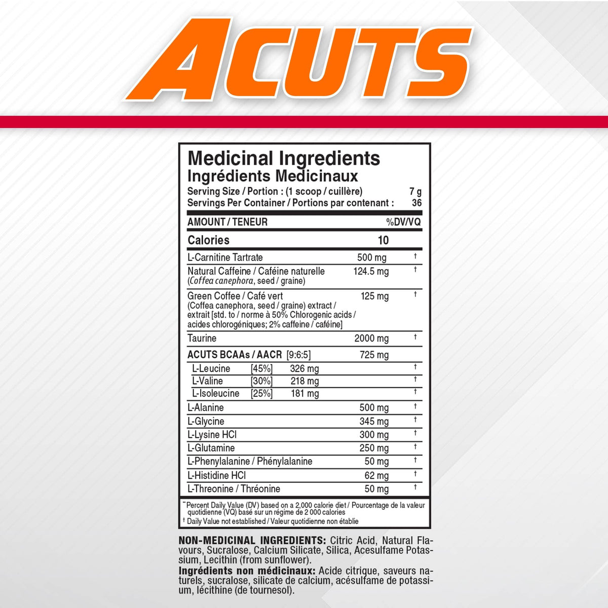 ALLMAX ACUTS Amino Energy Powder, Sweet Tea, 36 Servings