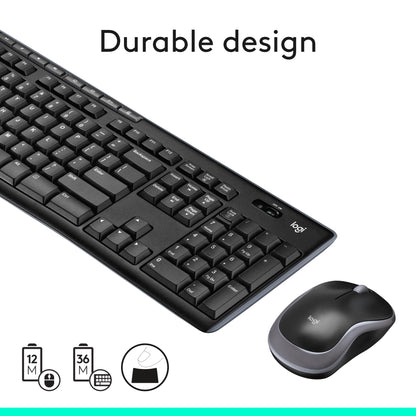 Logitech MK270 Full Size Wireless Keyboard and Mouse Combo - Black
