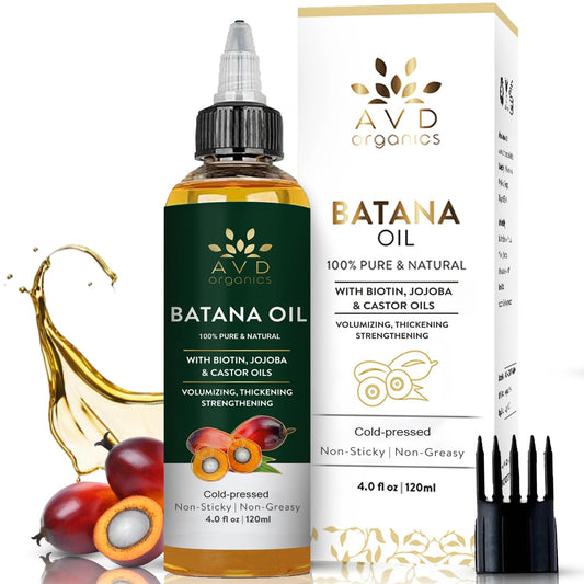 AVD Organics Raw Batana Oil for Hair | 100% Pure batana oil for Hair Growth - Promotes Thicker, Stronger Hair | Ideal for Men & Women | 120ML