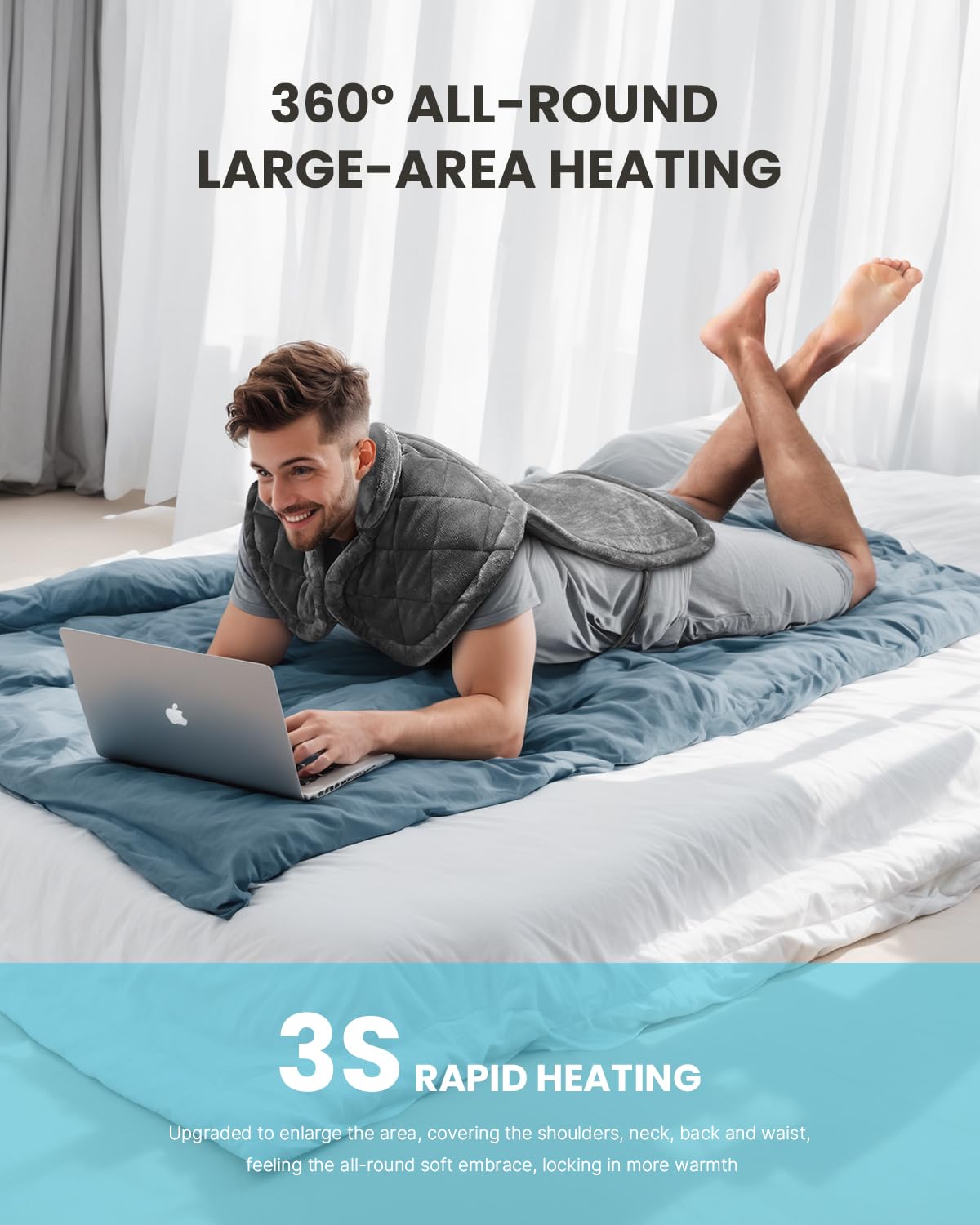 iDOO Large Weighted Electric Heating Pad for Back, Neck & Shoulders 24"x37" 🍁 All In One Marketplace Canada