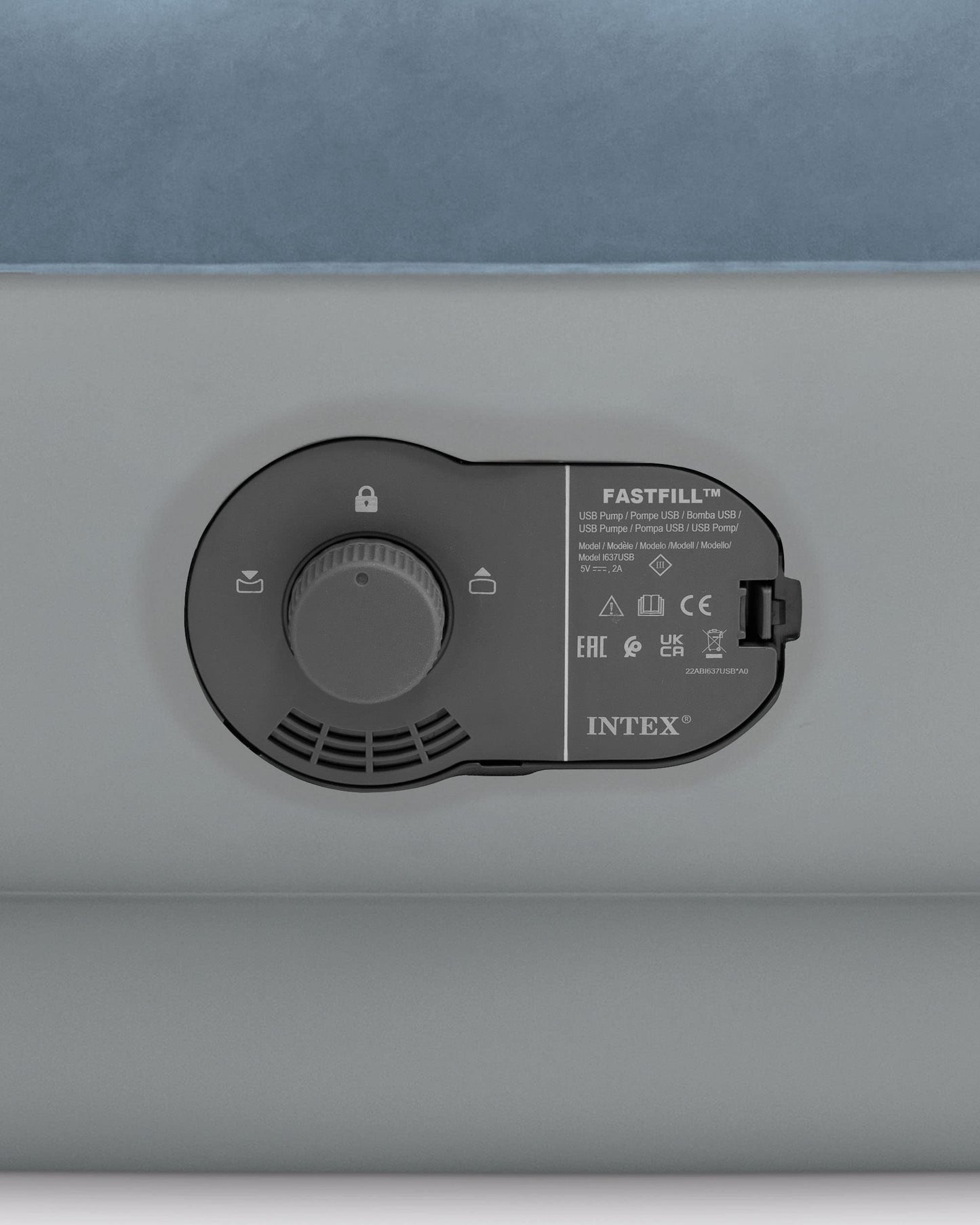 INTEX 64157E Dura-Beam Plus Mid-Rise Air Mattress: Fiber-Tech – Twin Size – Built-in USB Electric Pump – 14in Bed Height – 300lb Weight Capacity - Available at All In One Marketplace Canada