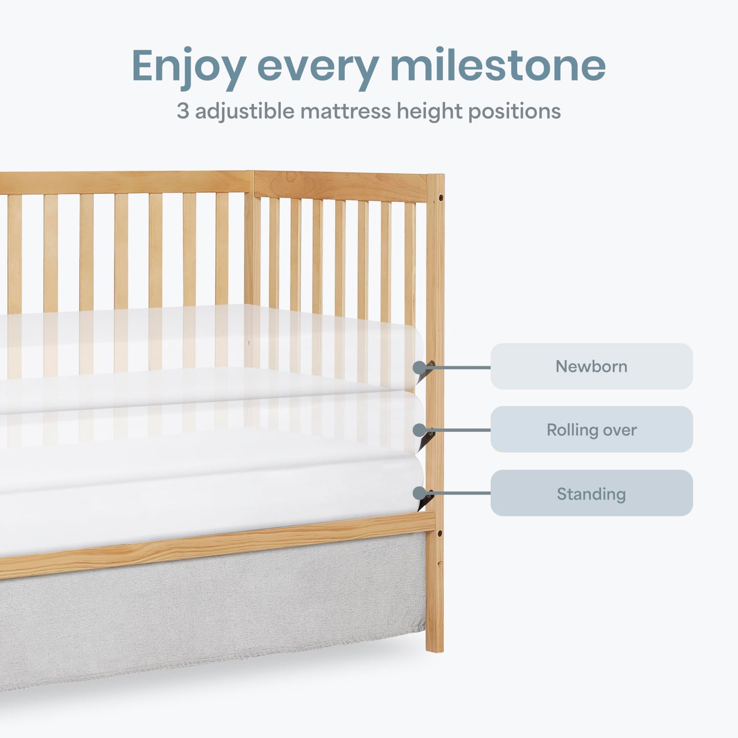 Dream On Me Synergy 5-in-1 Convertible Crib in Natural, Greenguard Gold Certified, BSA Certified, 3 Mattress Height Settings, Classic Nursery Furniture 🍁 All In One Marketplace Canada