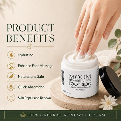 MOOM Foot Spa Cream & Lotion, Cracked Heels Aromatherapy Moisturizer - 4 oz 🍁 All In One Marketplace Canada