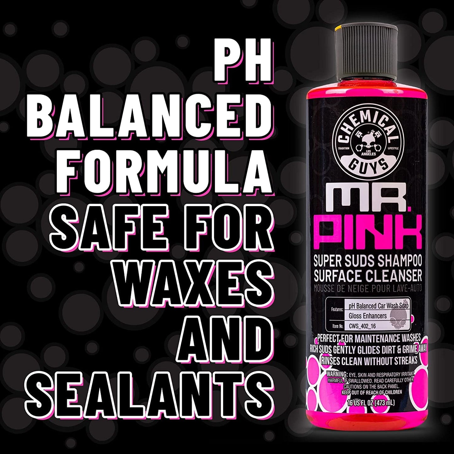 Chemical Guys Mr. Pink Foaming Car Wash Soap (Works with Foam Cannons, Foam Guns or Bucket Washes) Safe for Cars, Trucks, Motorcycles, RVs & More, 473 ml (2 Pack), Candy Scent