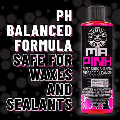 Chemical Guys Mr. Pink Foaming Car Wash Soap (Works with Foam Cannons, Foam Guns or Bucket Washes) Safe for Cars, Trucks, Motorcycles, RVs & More, 473 ml (2 Pack), Candy Scent