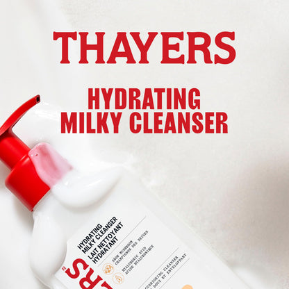 THAYERS Milky Hydrating Face Cleanser with Snow Mushroom and Hyaluronic Acid, Dermatologist Recommended Gentle Facial Wash and Hydrating Skincare for Dry and Sensitive Skin, Paraben Free, 8 FL Oz