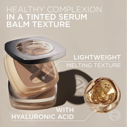 L'Oréal Paris True Match Hyaluron Tinted Foundation, Hydrating Balm Foundation For Mature skin with 80% Skincare Base, Buildable Coverage, Natural Radiant Finish, 2.5 Neutral Light, 8 g