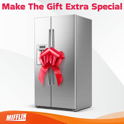 Mifflin - Big Car Bow - Matte Red, 30 Inch / 76 cm - Butterfly Shape Giant Gift Bow for Birthday, Christmas - Huge Car Décor w/ 2 Suction Cups 🍁 All In One Marketplace Canada