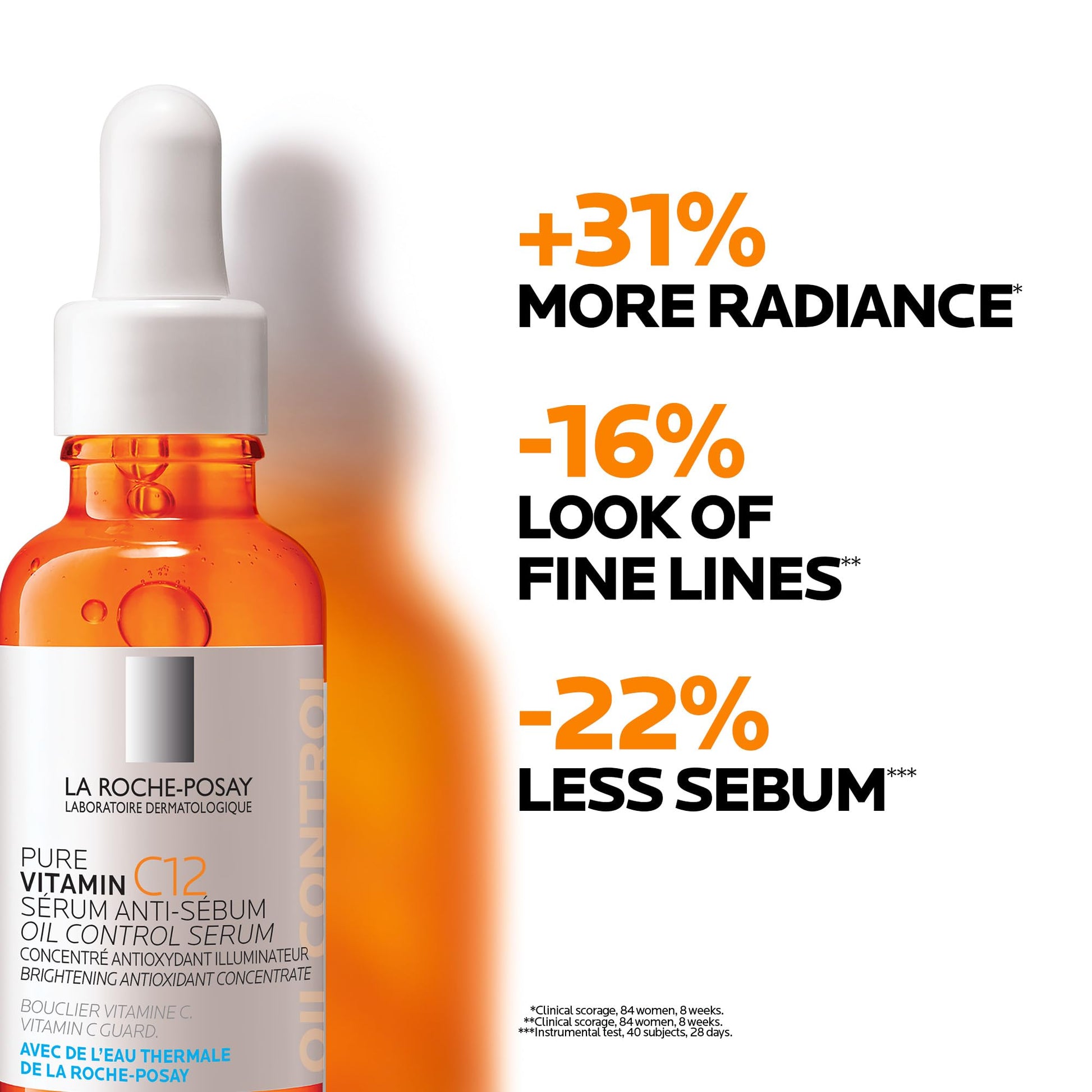 La Roche Posay Vitamin C Face Serum with Salicylic Acid, 12% Pure Vitamin C Serum for Oil Control & Brightening. Boost Skin Radiance and Correct Oiliness. Suitable for Oily Skin, 30mL - Available at All In One Marketplace Canada