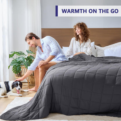 Weighted Blanket for Adults(25lbs,80"×87",Grey) King for 240-260Ibs 🍁 All In One Marketplace Canada