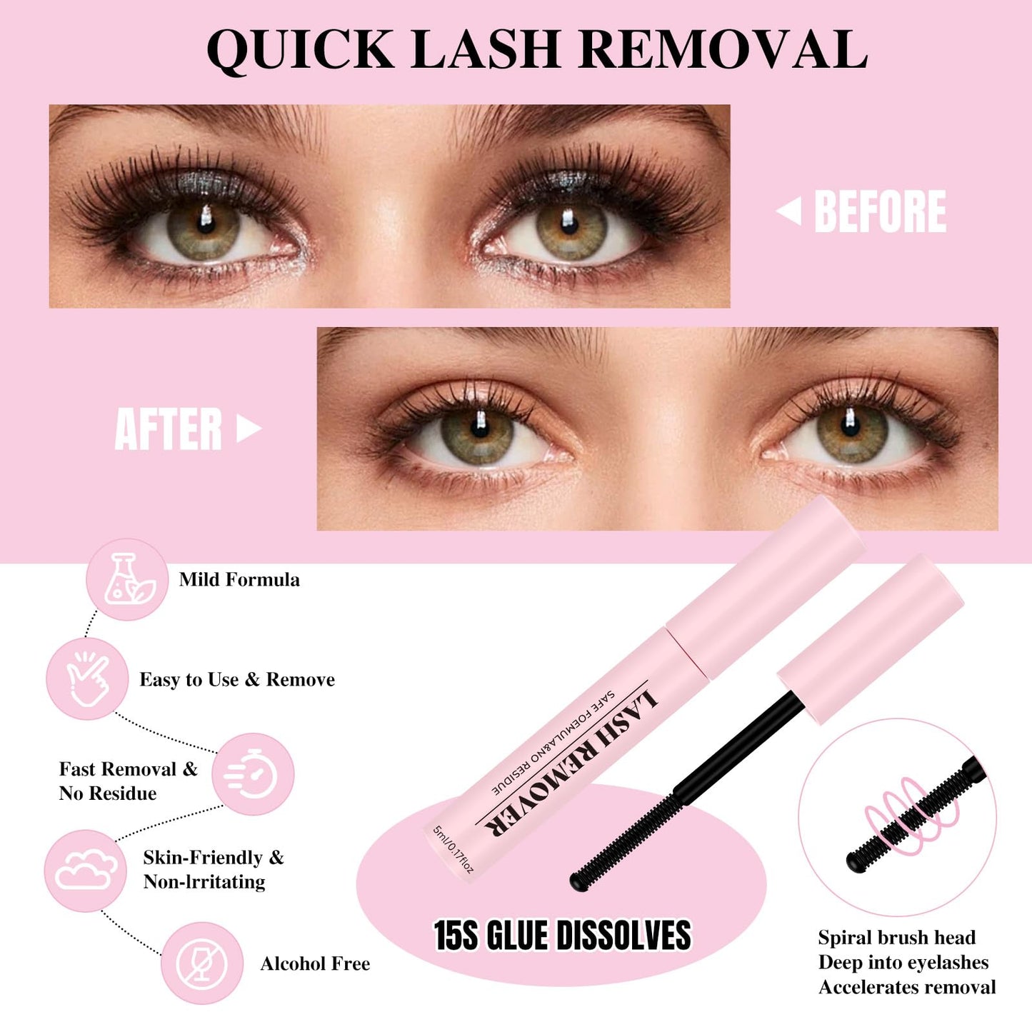 Mayhug Lash Cluster Glue Waterproof Lash Bond and Seal Kit with Lash Glue Remover and Tweezers Long-Lasting For DIY Eyelash Extension At Home Use Beginners Friendly Kit 4-in-1 - Available at All In One Marketplace Canada