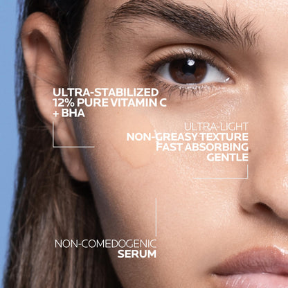 La Roche Posay Vitamin C Face Serum with Salicylic Acid, 12% Pure Vitamin C Serum for Oil Control & Brightening. Boost Skin Radiance and Correct Oiliness. Suitable for Oily Skin, 30mL - Available at All In One Marketplace Canada
