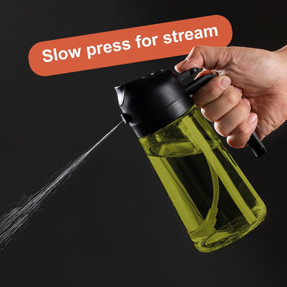 CXINYI 16oz/470ml Olive Oil Dispenser Bottle with Stickers - 2 in 1 Olive Oil Spray Bottle, Air Fryer & Salad, Light-Proof Glass Kitchen Gadgets, Black&Green - Available at All In One Marketplace Canada