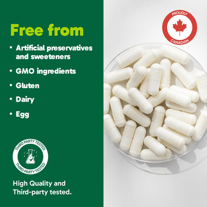 Organika Canadian-Made L-Glutamine - High-Absorption Formula - For Better Immune Defense, Muscle Recovery and Gut Health | 500mg 120vcaps Organika