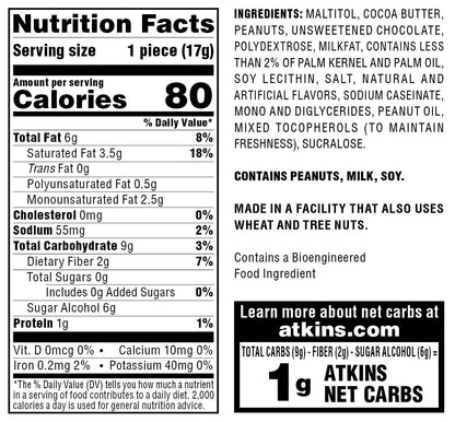 Atkins Endulge Peanut Butter Cups - Low Carb Chocolate Treat, 20 Pack