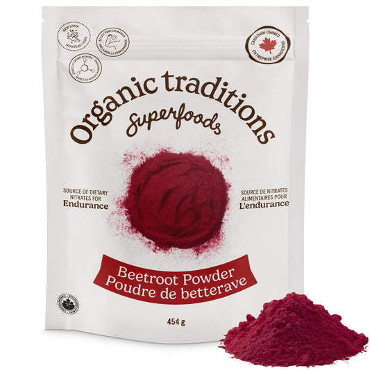 Organic Traditions Beetroot Powder, Organic Beet Root Powder, Vegan, Plant Based Superfood, Ideal for Smoothies Juices Baking and Cooking, Colorful Ingredients for Everyday Nutrition, 454g /16oz - Available at All In One Marketplace Canada