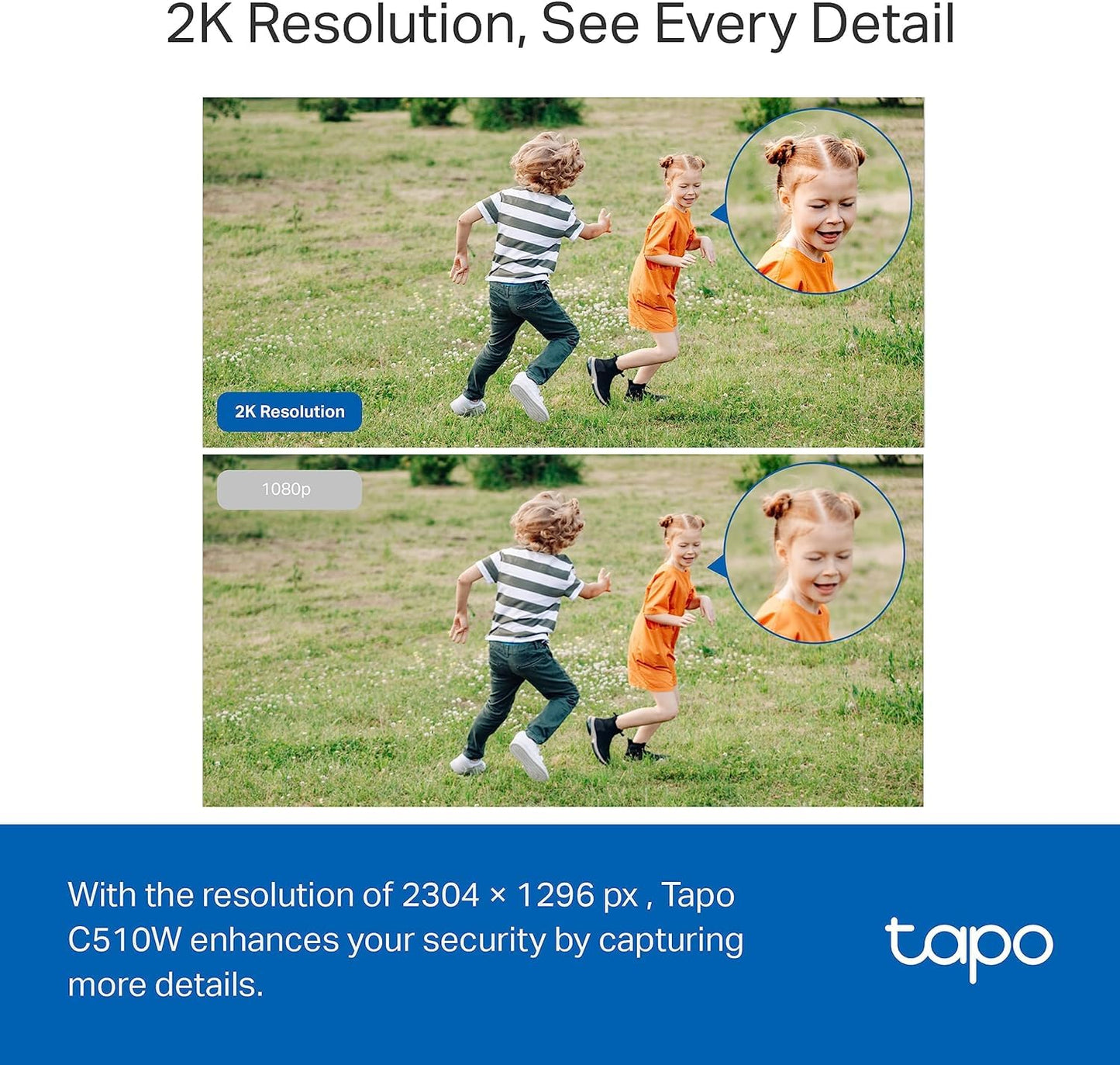 Tapo 2K 3MP QHD Pan/Tilt Outdoor Wired Security Wi-Fi Camera, 360° Visual Coverage, Full-Color Night Vision Up to 98ft, Smart Motion Tracking, Person Detection,Physical Privacy Mode(Tapo C510W)