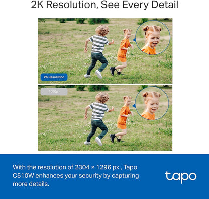 Tapo 2K 3MP QHD Pan/Tilt Outdoor Wired Security Wi-Fi Camera, 360° Visual Coverage, Full-Color Night Vision Up to 98ft, Smart Motion Tracking, Person Detection,Physical Privacy Mode(Tapo C510W)