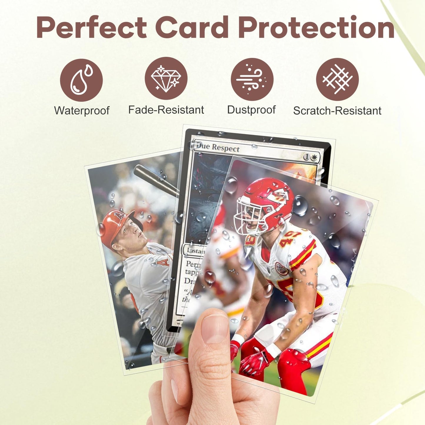 600 Counts Card Sleeves, Clear Trading Card Sleeves, Ultra Soft Hockey Cards Sleeves, Plastic Card Protector for Standard Cards Fit for MTG, Hockey, Sports, Game Cards