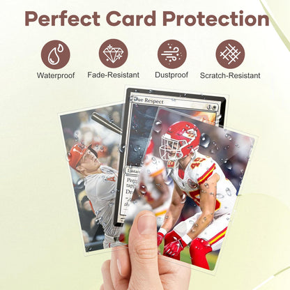 600 Counts Card Sleeves, Clear Trading Card Sleeves, Ultra Soft Hockey Cards Sleeves, Plastic Card Protector for Standard Cards Fit for MTG, Hockey, Sports, Game Cards