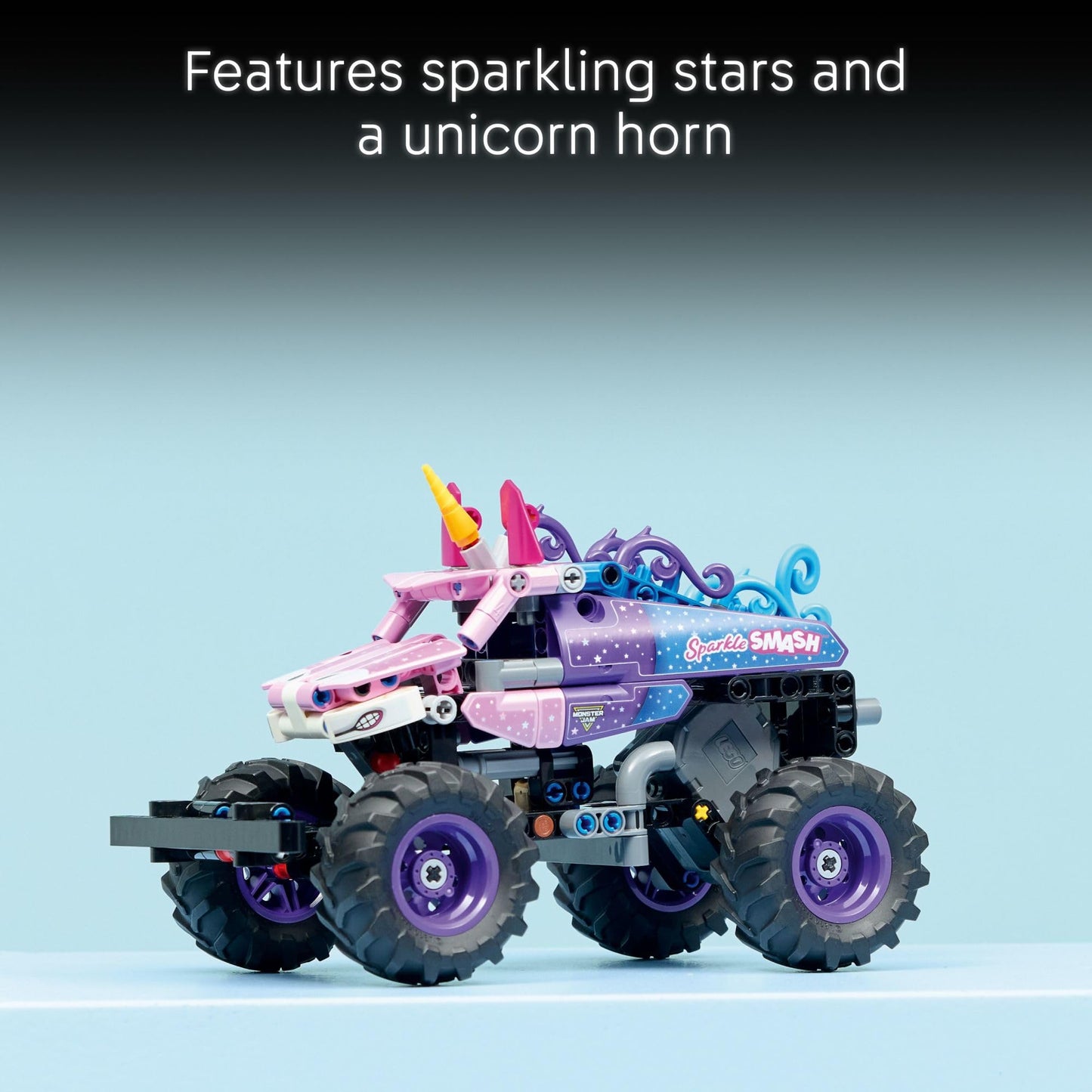 LEGO Technic Monster Jam Sparkle Smash Pull-Back Truck Toy for Boys & Girls - Monster Truck Building Toy W/Pull-Back Racing Action for Kids, Ages 7+ - Gift Idea for Birthdays - 42220 LEGO