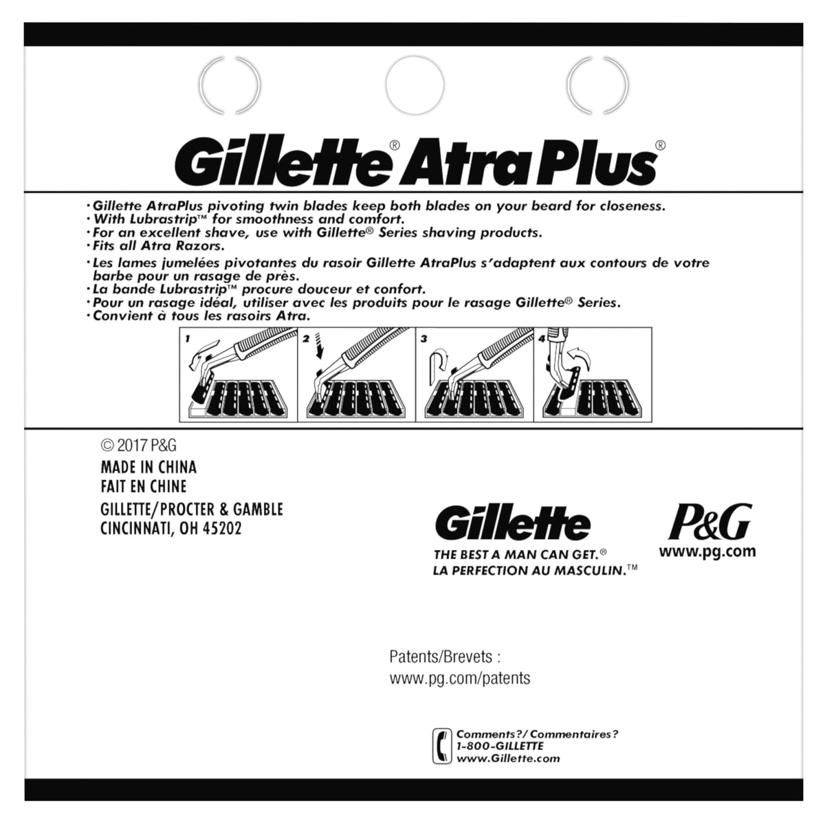 Gillette Atra Plus Razor Blade Cartridges, 10 Count