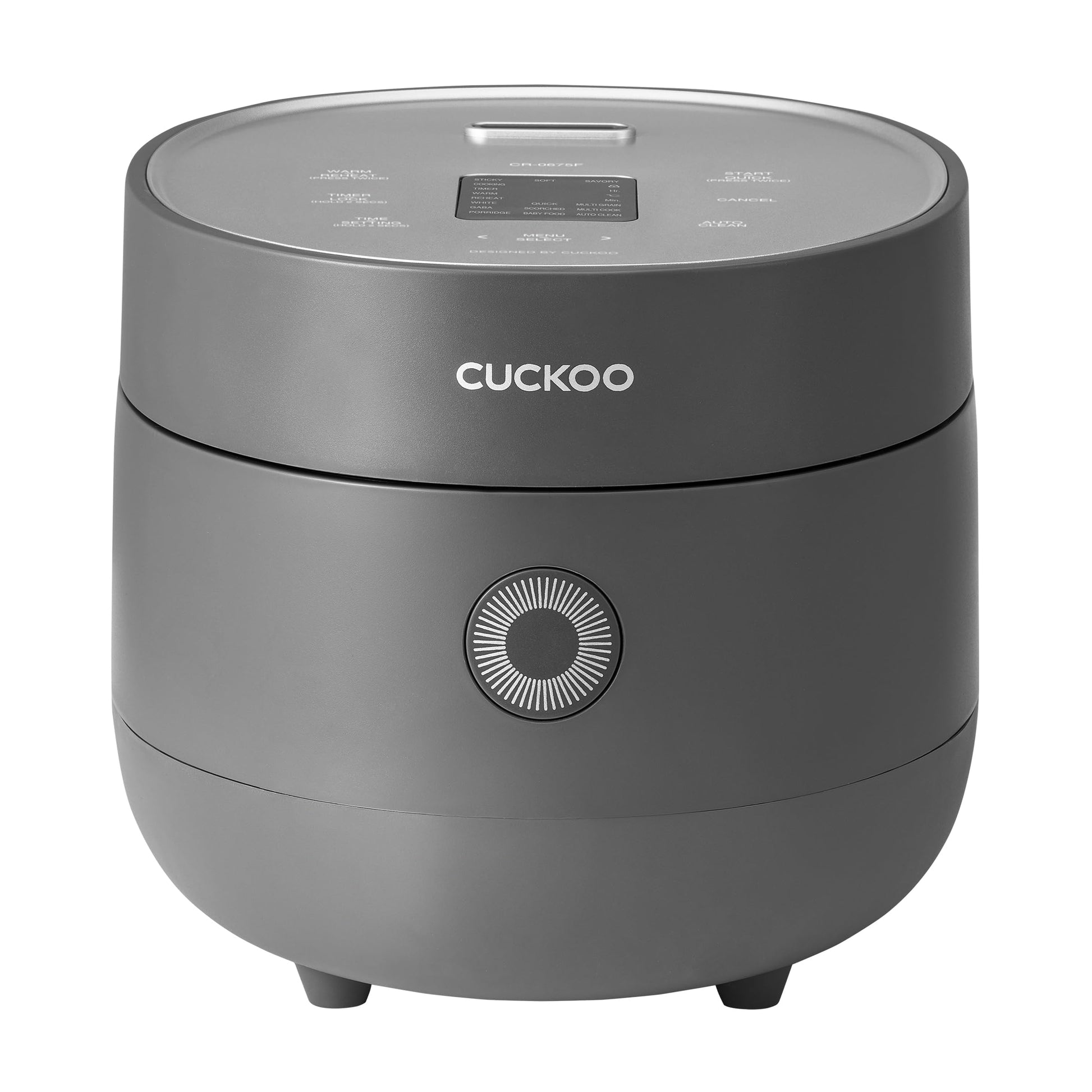 CUCKOO Rice Cooker 6 Cup Uncooked / 12 Cup Cooked, Modern Fuzzy Logic Rice Cooker Small with Delay Timer & Keep Warm Setting, Versatile Food Steamer for Cooking, Non-Stick Inner Pot, Gray (CR-0675FG) CUCKOO