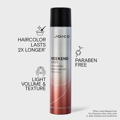 Joico Weekend Hair Dry Shampoo, for Dry Scalp and Oily Hair, Blonde, Brunette or Dark Colour