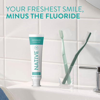 Native Fluoride Free Toothpaste, Peppermint Flavor, 90mL 3 Pack 🍁 All In One Marketplace Canada