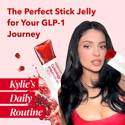 FOODOLOGY Coleology Cutting Stick Jelly (Pomegranate) – Dietary Fiber Supplement for Healthy Weight Management, Chia Seeds & Garcinia Cambogia, Korean Beauty with Collagen – 10 Sticks - Available at All In One Marketplace Canada
