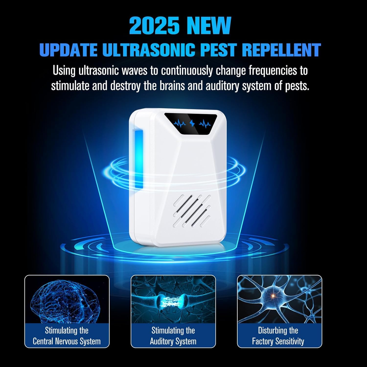 6 Packs Ultrasonic Pest Repeller, Electronic Pest Repellent Plug in Indoor for Insect Roaches Spider Ant Bug Mosquito Mouse Repellent for House Kitchen Garage Warehouse - Available at All In One Marketplace Canada