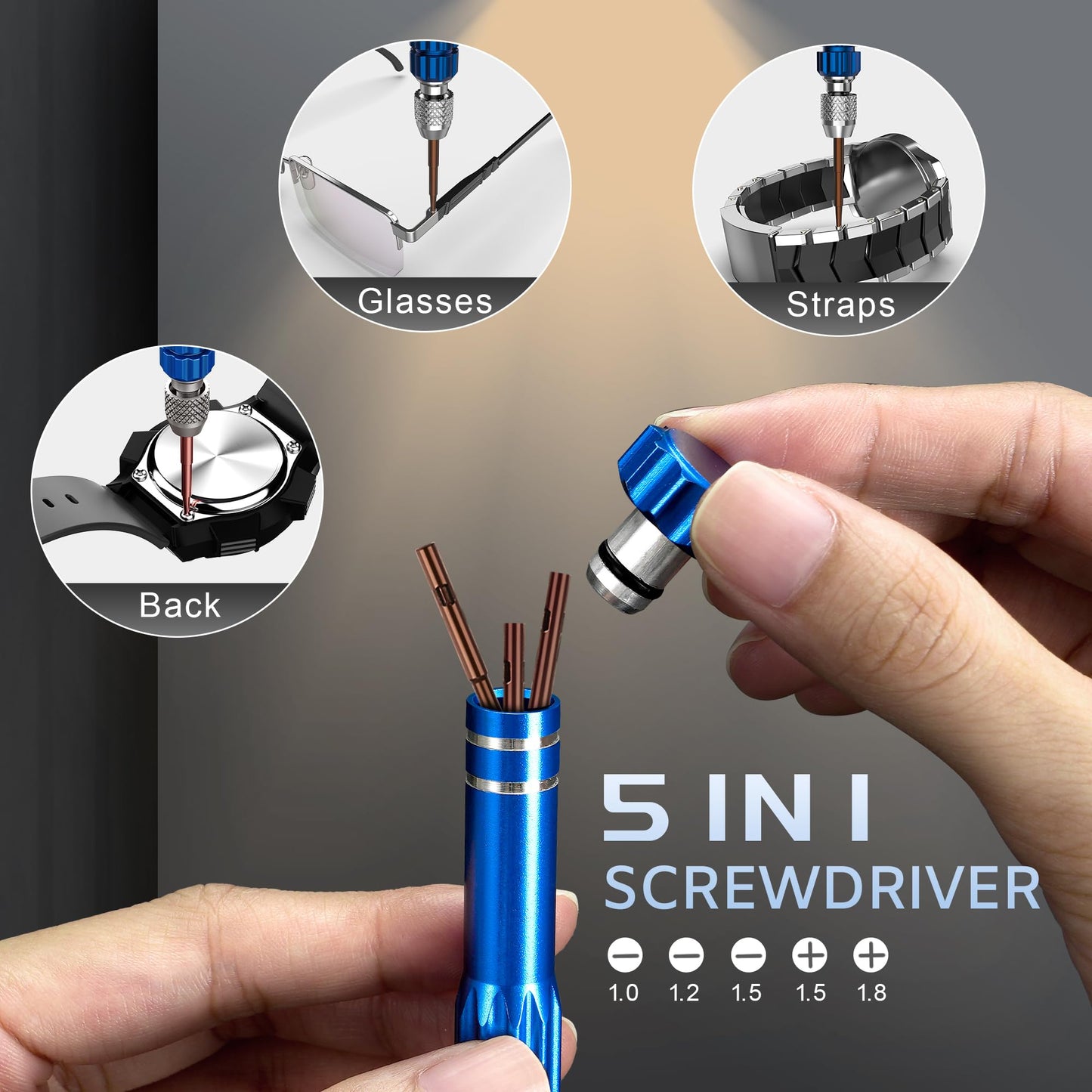 JOREST Watch Repair Tool Kit, Battery Replacement, Strap Adjustment, Bracelet Pin Removal, Band Link Remover, Resizing Tool, Wrench Opening Cover, Case Back Opener, Screwdriver, Spring Bar - Available at All In One Marketplace Canada