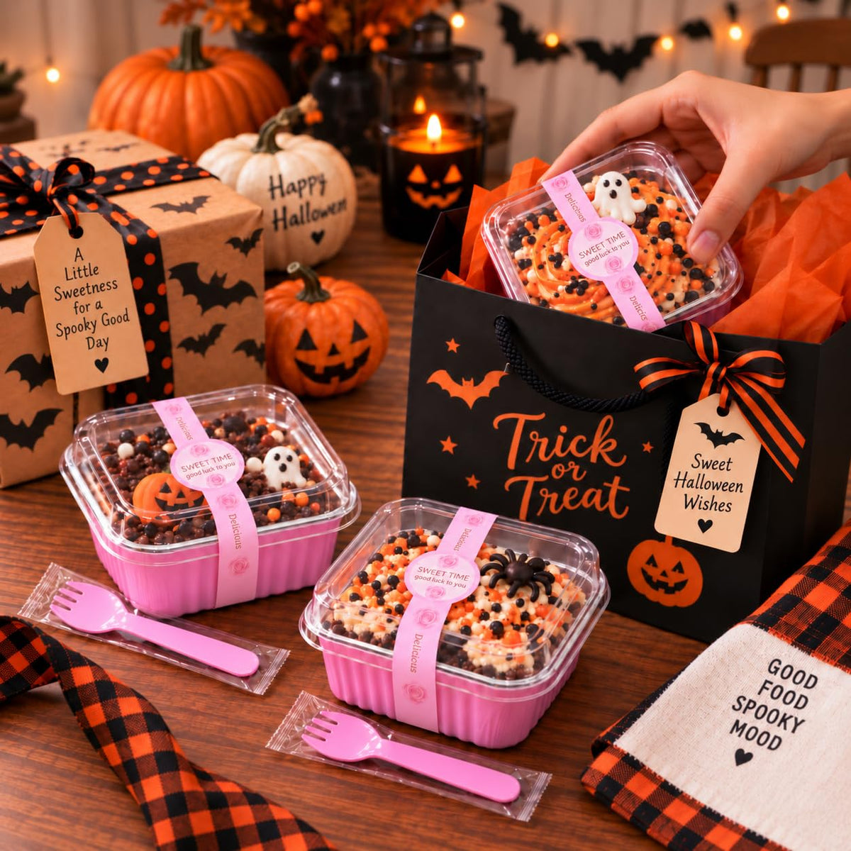NPLUX Mini Cake Pans with Lids, 50 Pack Pink 5oz for Picnic Desserts 🍁 All In One Marketplace Canada