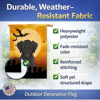 Caroline's Treasures BB1793CHF Halloween Black Labrador Canvas House Size Flag, Multicolor, Large